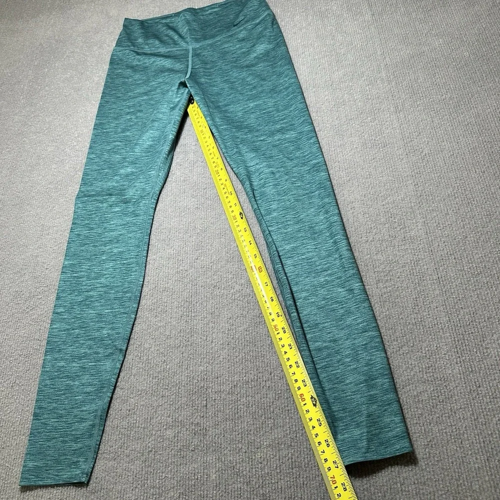 Nike Legging‎ Pants Women Medium Dri Fit Teal Solid Athletic Ankle Pull On - Picture 7 of 8